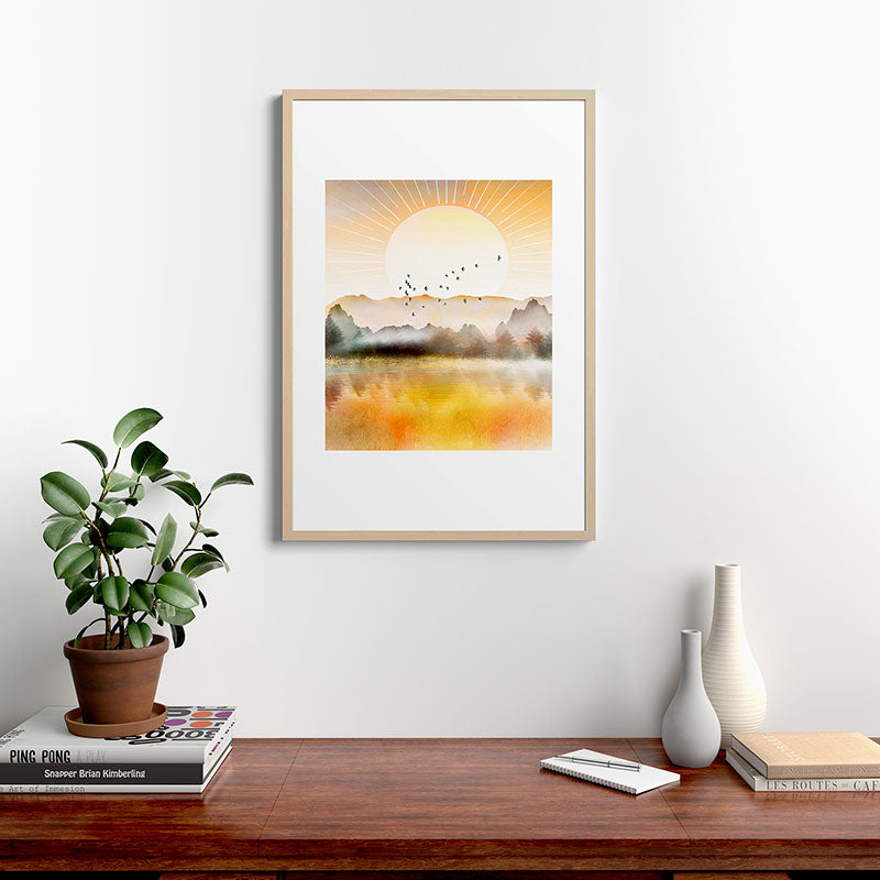 Lake Sunrise Framed Art Print Gallery Image 28