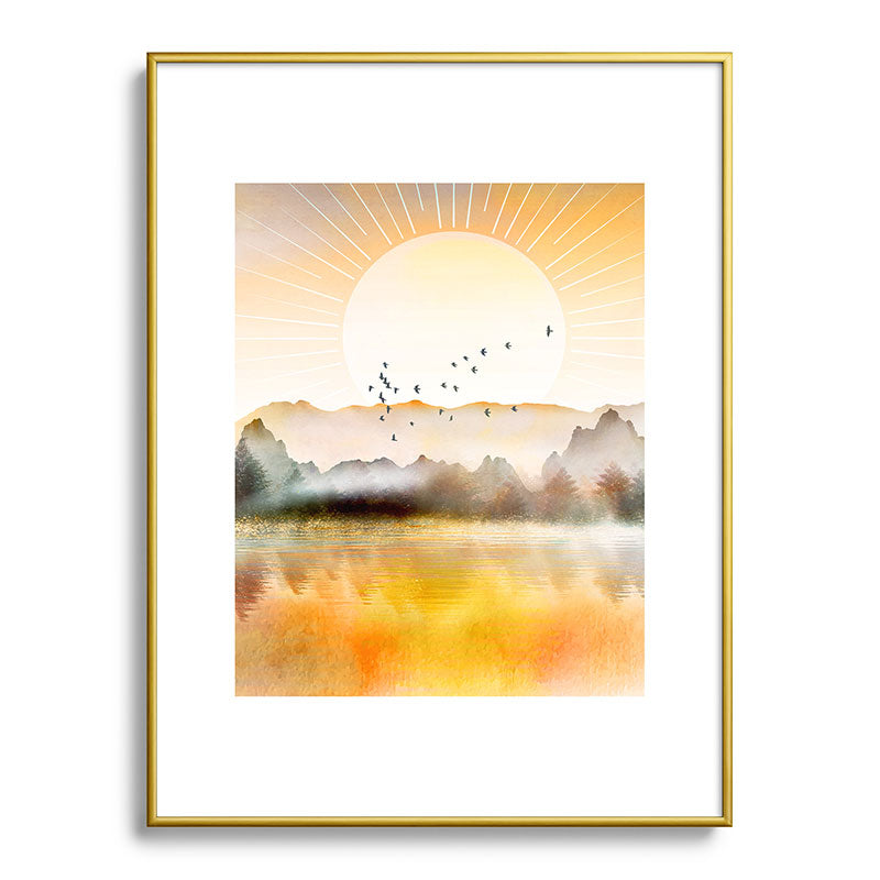 Lake Sunrise Framed Art Print Gallery Image 124