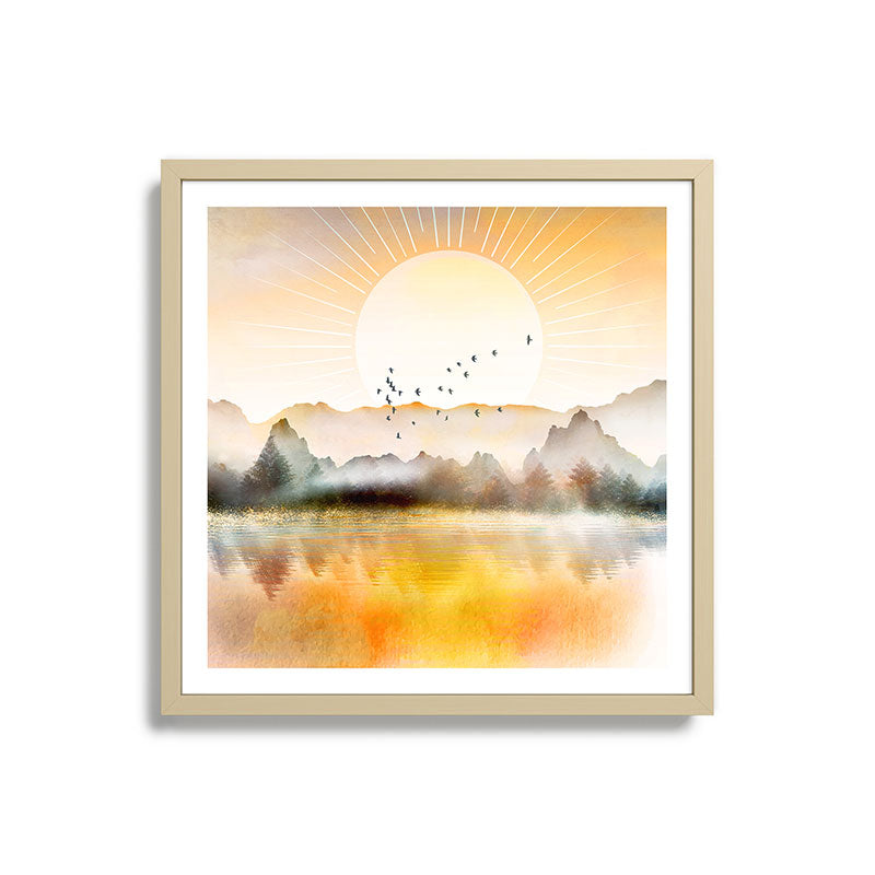 Lake Sunrise Framed Art Print Gallery Image 27