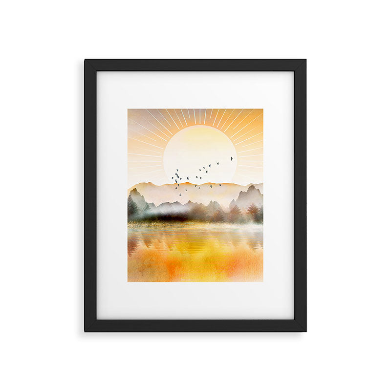Lake Sunrise Framed Art Print Gallery Image 5