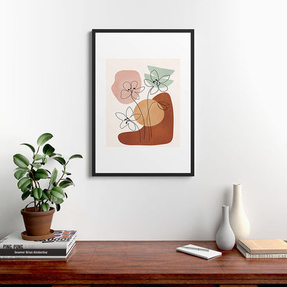 Minimal Abstract Flowers 04 Framed Art Print Gallery Image 6