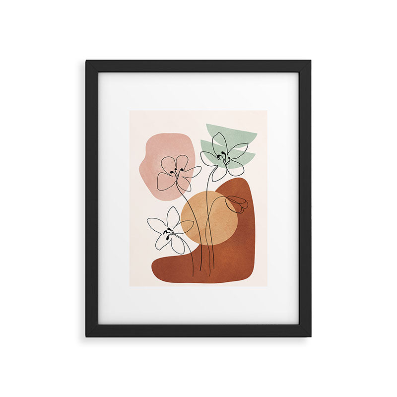 Minimal Abstract Flowers 04 Framed Art Print Gallery Image 4