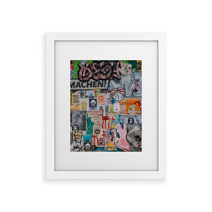 Sticker and graffiti wall background 2 - Berlin street art photography Framed Art Print Gallery Image 50