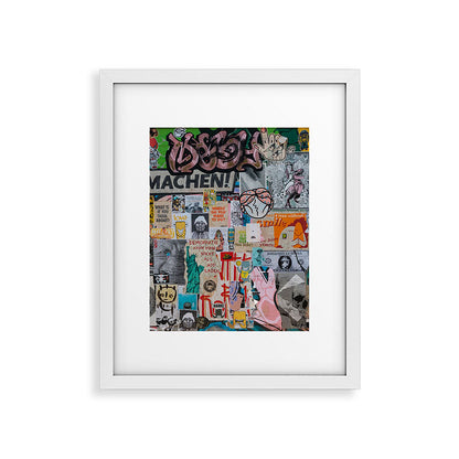Sticker and graffiti wall background 2 - Berlin street art photography Framed Art Print Gallery Image 22