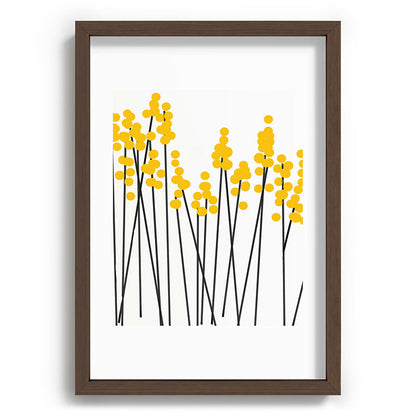 Hello Spring! Yellow/Black Retro Plants on White #decor #society6 #buyart Framed Art Print Gallery Image 89