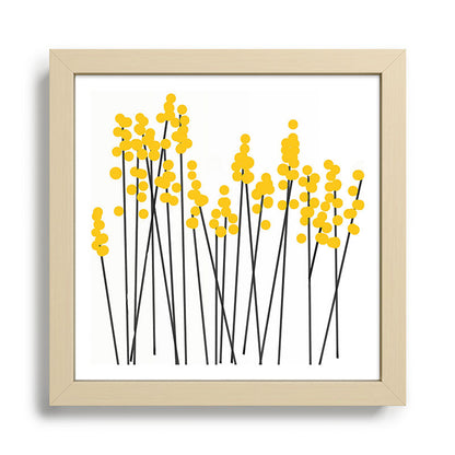 Hello Spring! Yellow/Black Retro Plants on White #decor #society6 #buyart Framed Art Print Gallery Image 24