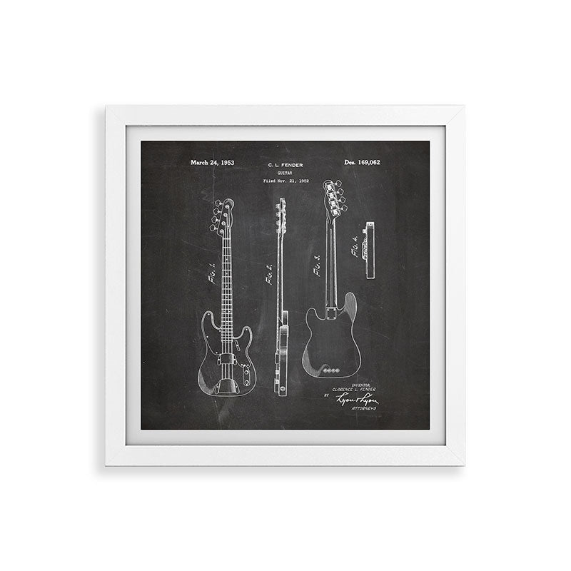 Bass Guitar Patent - Bass Guitarist Art - Black Chalkboard Framed Art Print Gallery Image 82