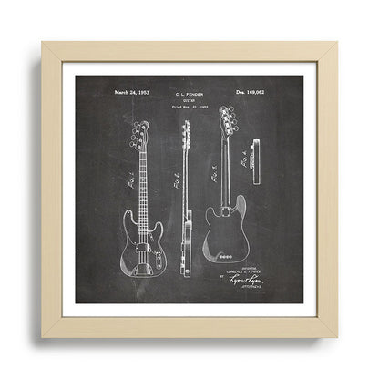 Bass Guitar Patent - Bass Guitarist Art - Black Chalkboard Framed Art Print Gallery Image 24