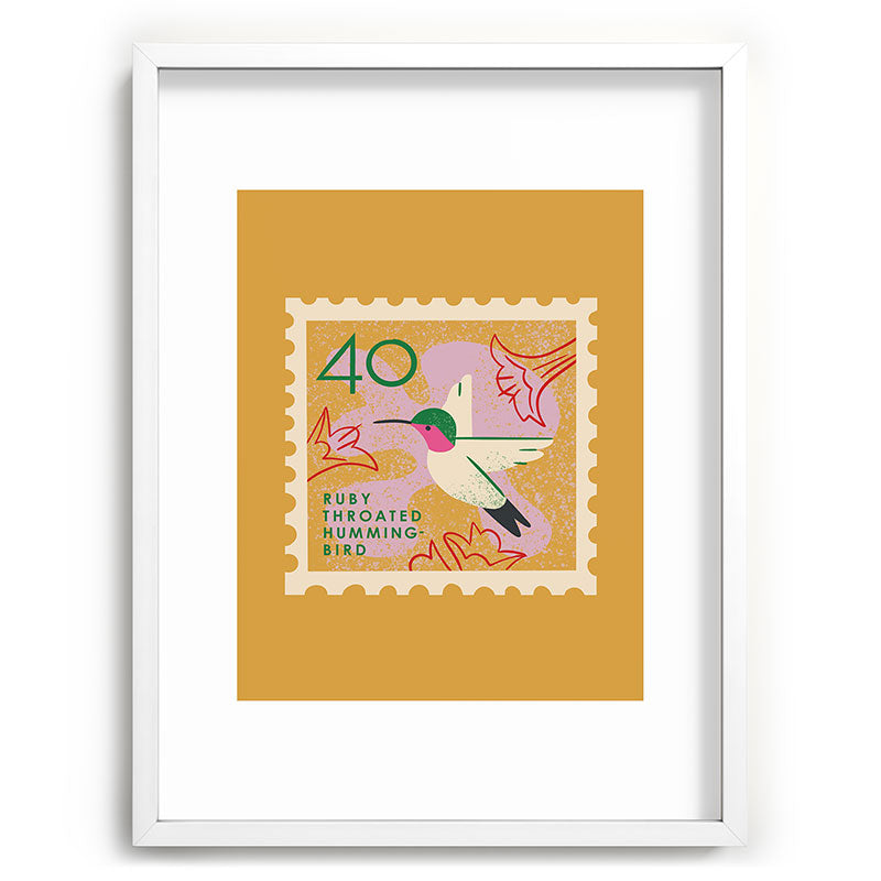 Hummingbird Postage Stamp Framed Art Print Gallery Image 108