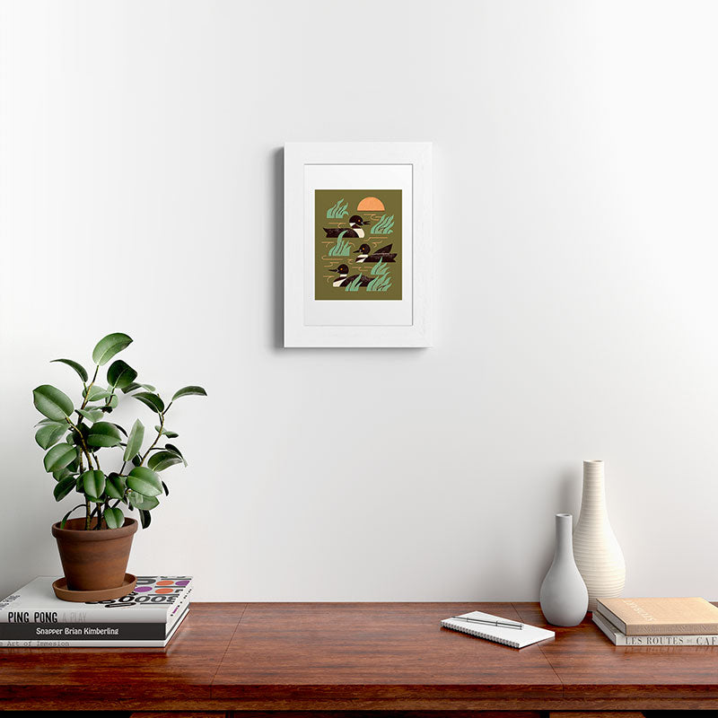 Loons At Dusk Framed Art Print Gallery Image 52