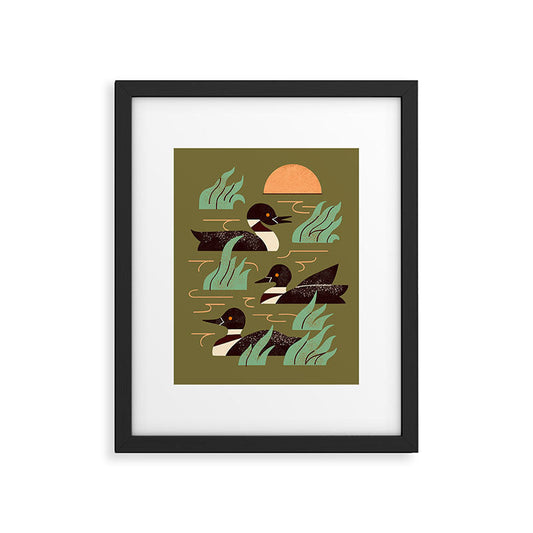 Loons At Dusk Framed Art Print Gallery Image 1