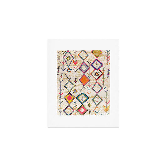Traditional Vintage Moroccan Berber rug Art Print Gallery Image 1
