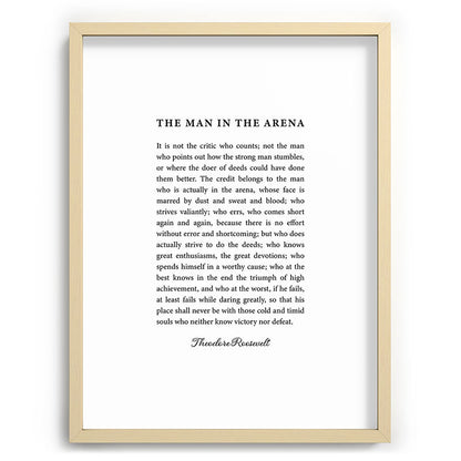 The Man In The Arena Framed Art Print Gallery Image 100