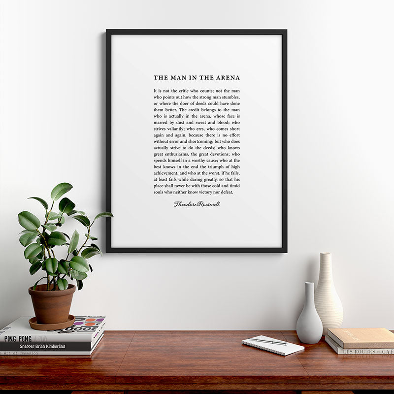 The Man In The Arena Framed Art Print Gallery Image 9
