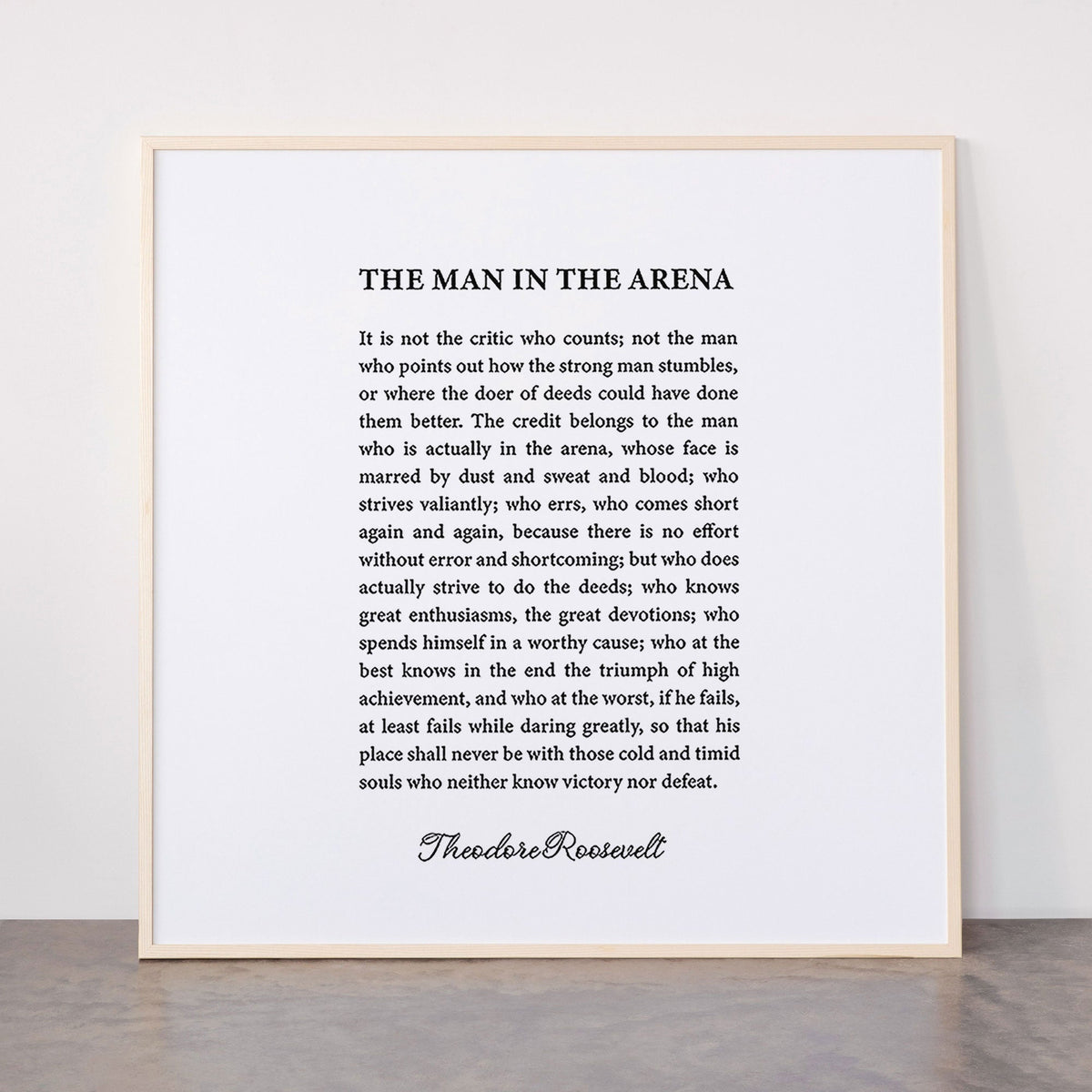 The Man In The Arena Framed Art Print Gallery Image 33