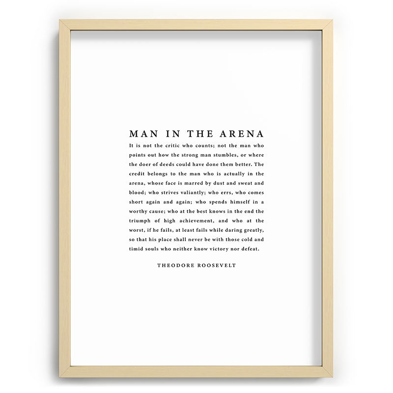 The Man In The Arena, Theodore Roosevelt Framed Art Print Gallery Image 99
