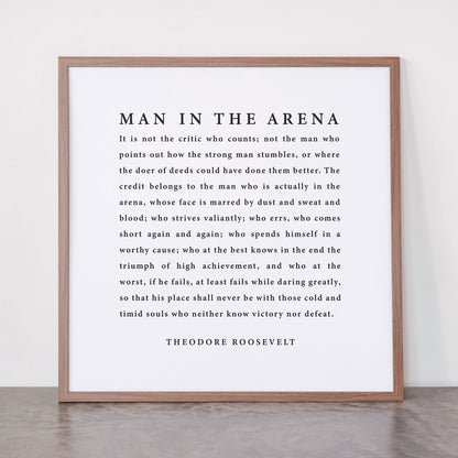 The Man In The Arena, Theodore Roosevelt Framed Art Print Gallery Image 66