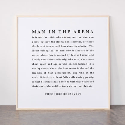 The Man In The Arena, Theodore Roosevelt Framed Art Print Gallery Image 33
