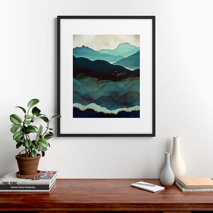 Indigo Mountains Framed Art Print Gallery Image 9
