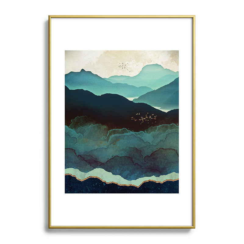 Indigo Mountains Framed Art Print Gallery Image 123