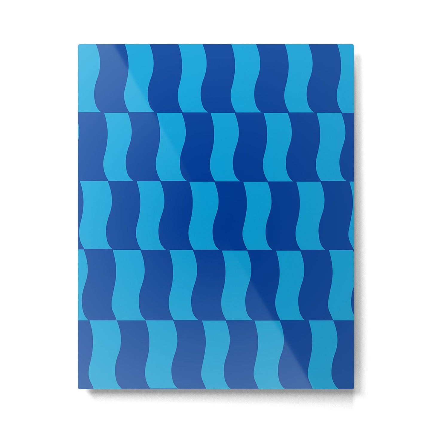Cobalt Sky Wavy Blocks Metal Print Gallery Image 4
