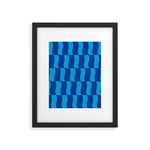 Cobalt Sky Wavy Blocks Framed Art Print Gallery Image 1
