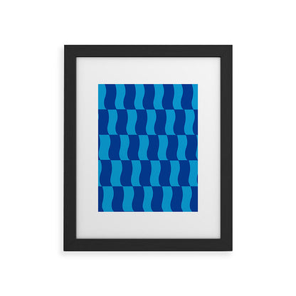 Cobalt Sky Wavy Blocks Framed Art Print Gallery Image 45