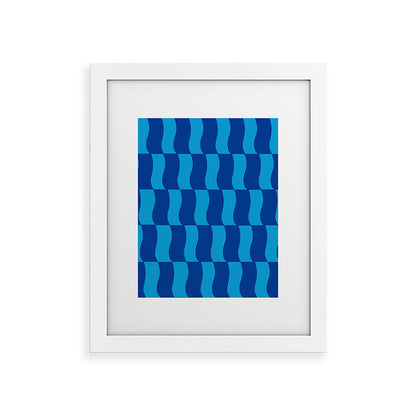 Cobalt Sky Wavy Blocks Framed Art Print Gallery Image 70