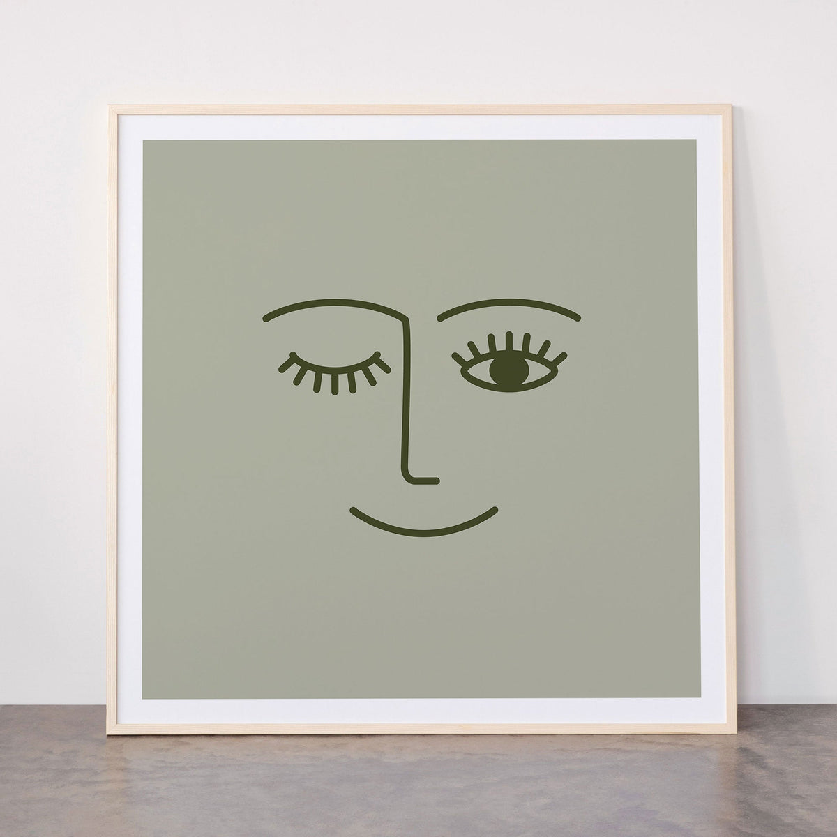 Wink (Green) Framed Art Print Gallery Image 9