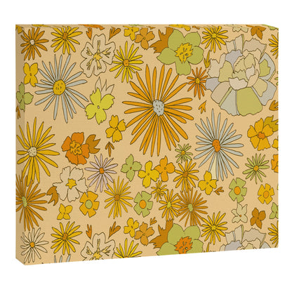 flower power wildflowers brown // retro art by surfy birdy Canvas Print Gallery Image 3