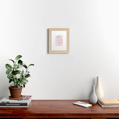 Botanical Line Art, Line Rose, Pink Wall Art, Minimalist Modern Art by Synplus Framed Art Print Gallery Image 44