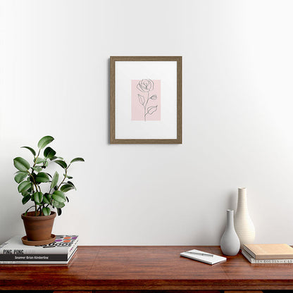 Botanical Line Art, Line Rose, Pink Wall Art, Minimalist Modern Art by Synplus Framed Art Print Gallery Image 39