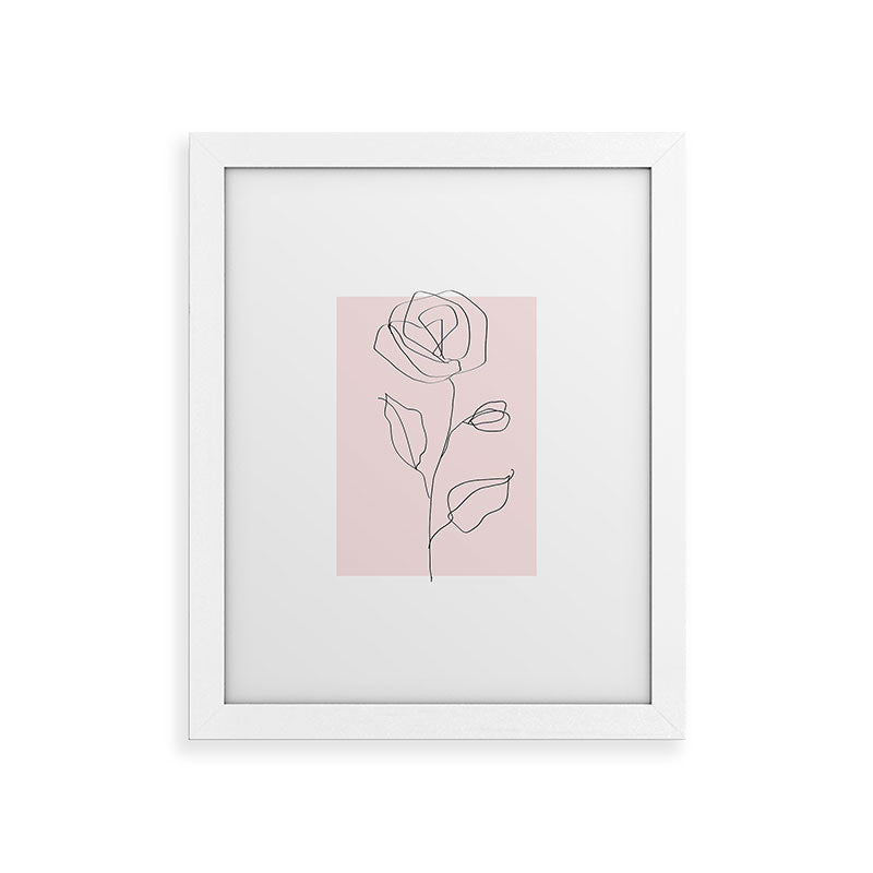Botanical Line Art, Line Rose, Pink Wall Art, Minimalist Modern Art by Synplus Framed Art Print Gallery Image 51