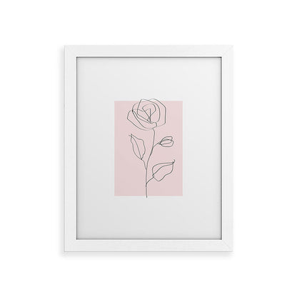 Botanical Line Art, Line Rose, Pink Wall Art, Minimalist Modern Art by Synplus Framed Art Print Gallery Image 55