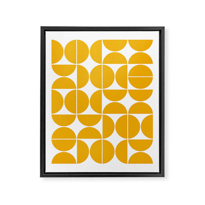 Mid Century Modern Geometric 04 Yellow Framed Canvas Print Gallery Image 1