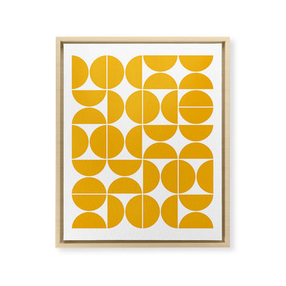Mid Century Modern Geometric 04 Yellow Framed Canvas Print Gallery Image 16