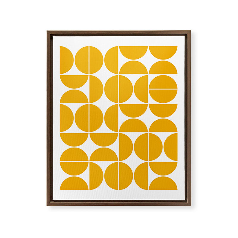 Mid Century Modern Geometric 04 Yellow Framed Canvas Print Gallery Image 8