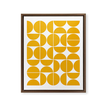 Mid Century Modern Geometric 04 Yellow Framed Canvas Print Gallery Image 7