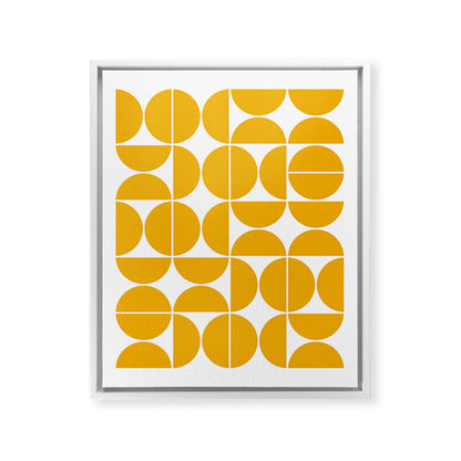 Mid Century Modern Geometric 04 Yellow Framed Canvas Print Gallery Image 20
