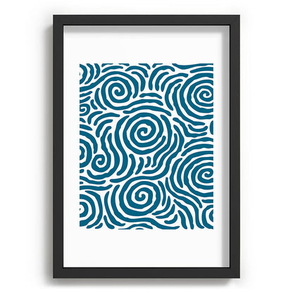 Ripple Effect Pattern Peacock Blue Framed Art Print Gallery Image 81