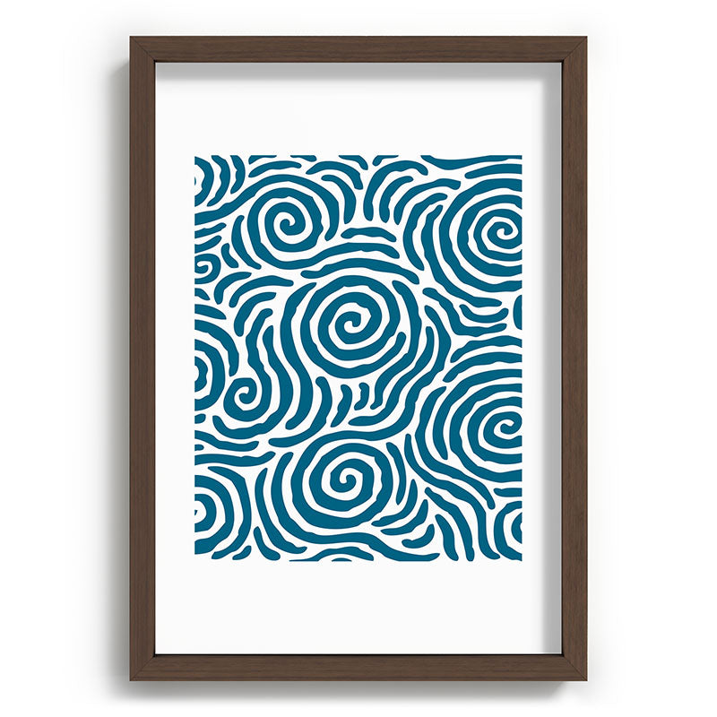 Ripple Effect Pattern Peacock Blue Framed Art Print Gallery Image 89