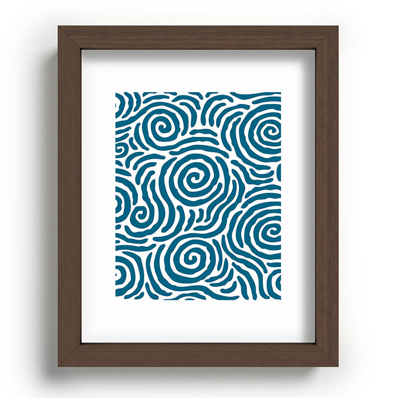 Ripple Effect Pattern Peacock Blue Framed Art Print Gallery Image 86