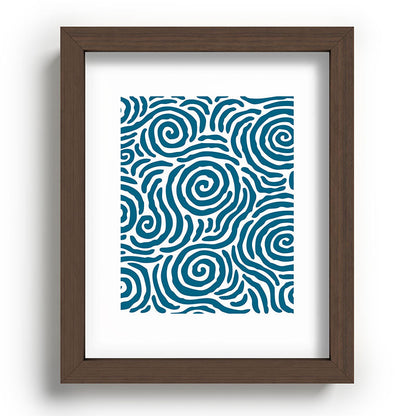 Ripple Effect Pattern Peacock Blue Framed Art Print Gallery Image 86