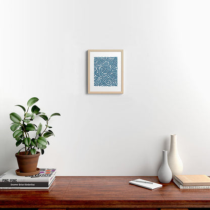 Ripple Effect Pattern Peacock Blue Framed Art Print Gallery Image 22