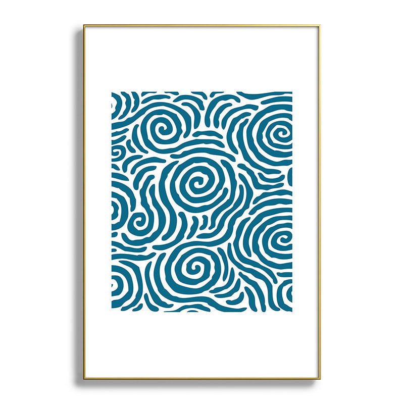 Ripple Effect Pattern Peacock Blue Framed Art Print Gallery Image 128