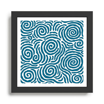 Ripple Effect Pattern Peacock Blue Framed Art Print Gallery Image 2