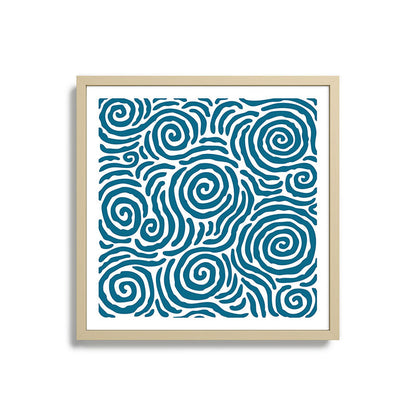Ripple Effect Pattern Peacock Blue Framed Art Print Gallery Image 27