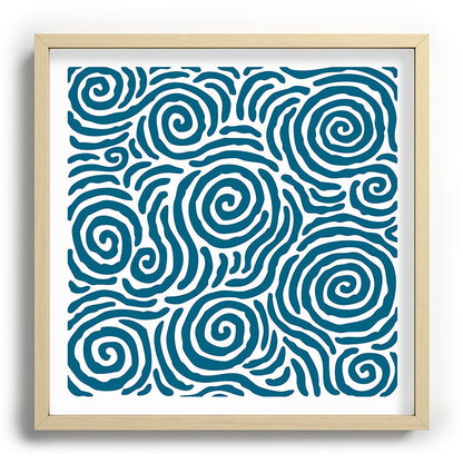 Ripple Effect Pattern Peacock Blue Framed Art Print Gallery Image 109