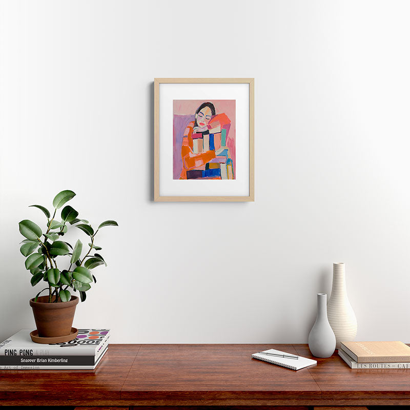 Woman Love for Books Framed Art Print Gallery Image 18