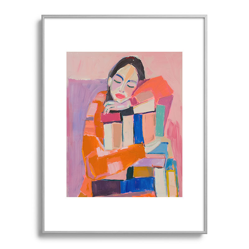 Woman Love for Books Framed Art Print Gallery Image 98